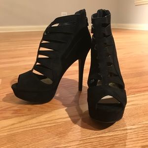 Black suede heels